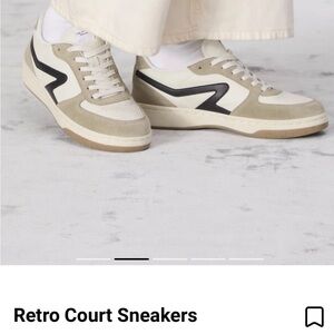 rag & bone Cream and Black Court Sneakers